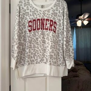Sooners Women's Leopard Print Sweatshirt